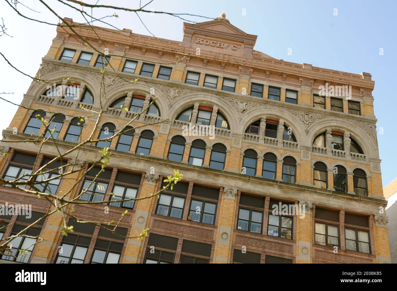 Koch and Co. Building. Koch & Company, at 132-140 West 125th Street, was Harlem's main department store for 30 years after it moved here from lower Sixth Avenue in 1893. The lavish building, originally designed by William H.Hume & Son, has since been altered on March 28, 2012 in New York City, NY, USA. Koch and Co, etait le magasin principal de Harlem, batiment somptueux, conçu a l'origine par William H.Hume & Son. Harlem est un quartier du borough de Manhattan, dans la ville de New York, aux Etats-Unis. 28 Mars 2012, New York, Etats-Unis.Photo by Marie Psaila/ABACAUSA.COM Stock Photo