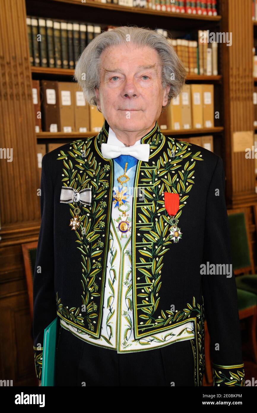 Dominique Fernandez posing during a ceremony held at the Academie ...