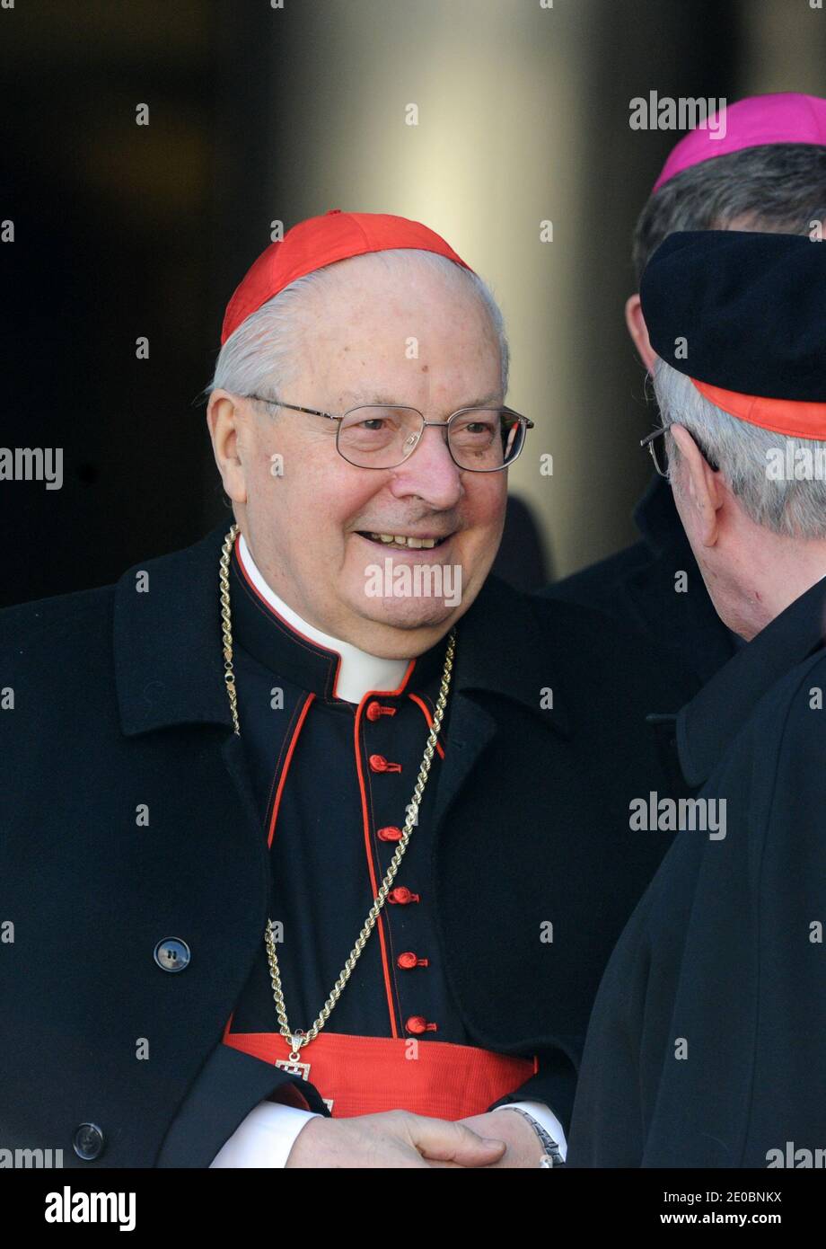 Italian Cardinal Angelo Sodano at the Vatican on February 15, 2012 ...