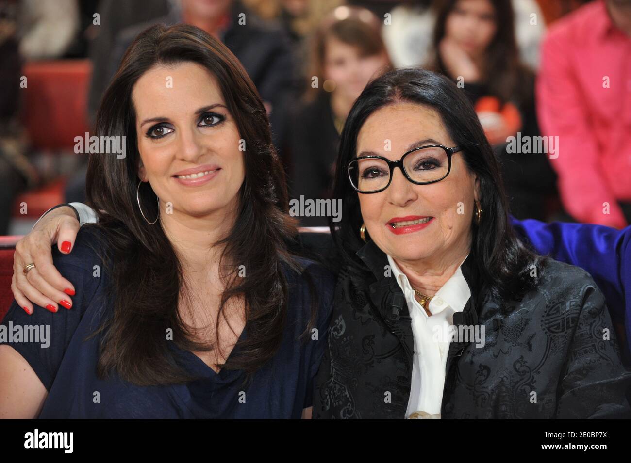 Nana Mouskouri And Her Daughter Lenou At The Taping Of Vivement Dimanche On February 22 12 In Paris France Photo By Max Colin Abacapress Com Stock Photo Alamy