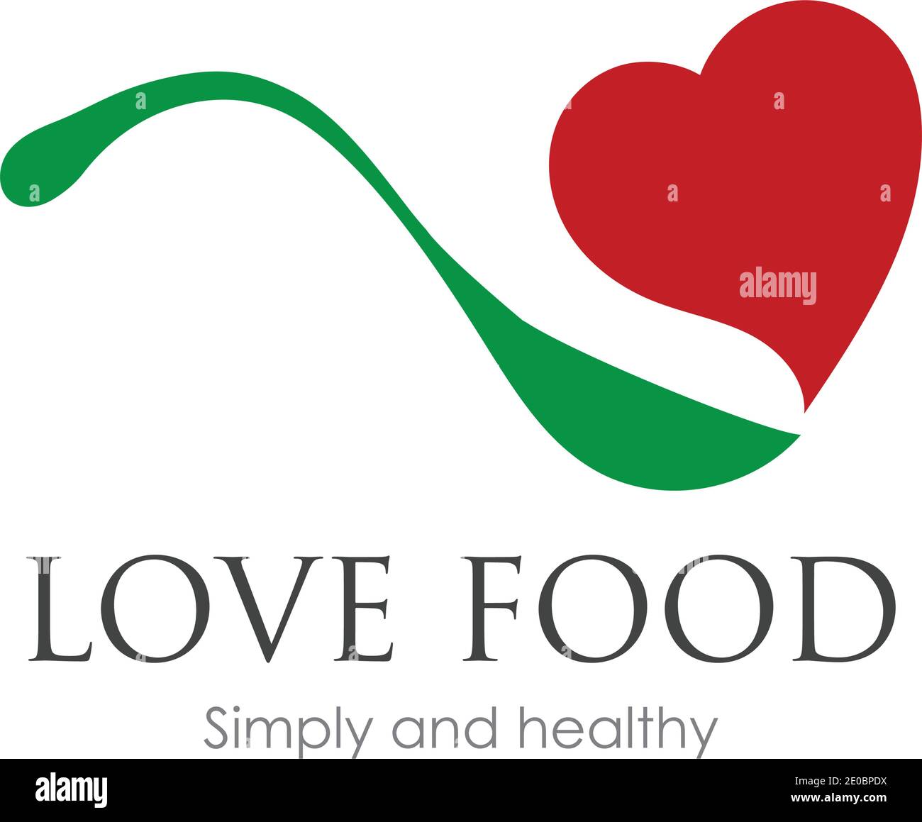 Love Food Logo vector illustration design Template Stock Vector