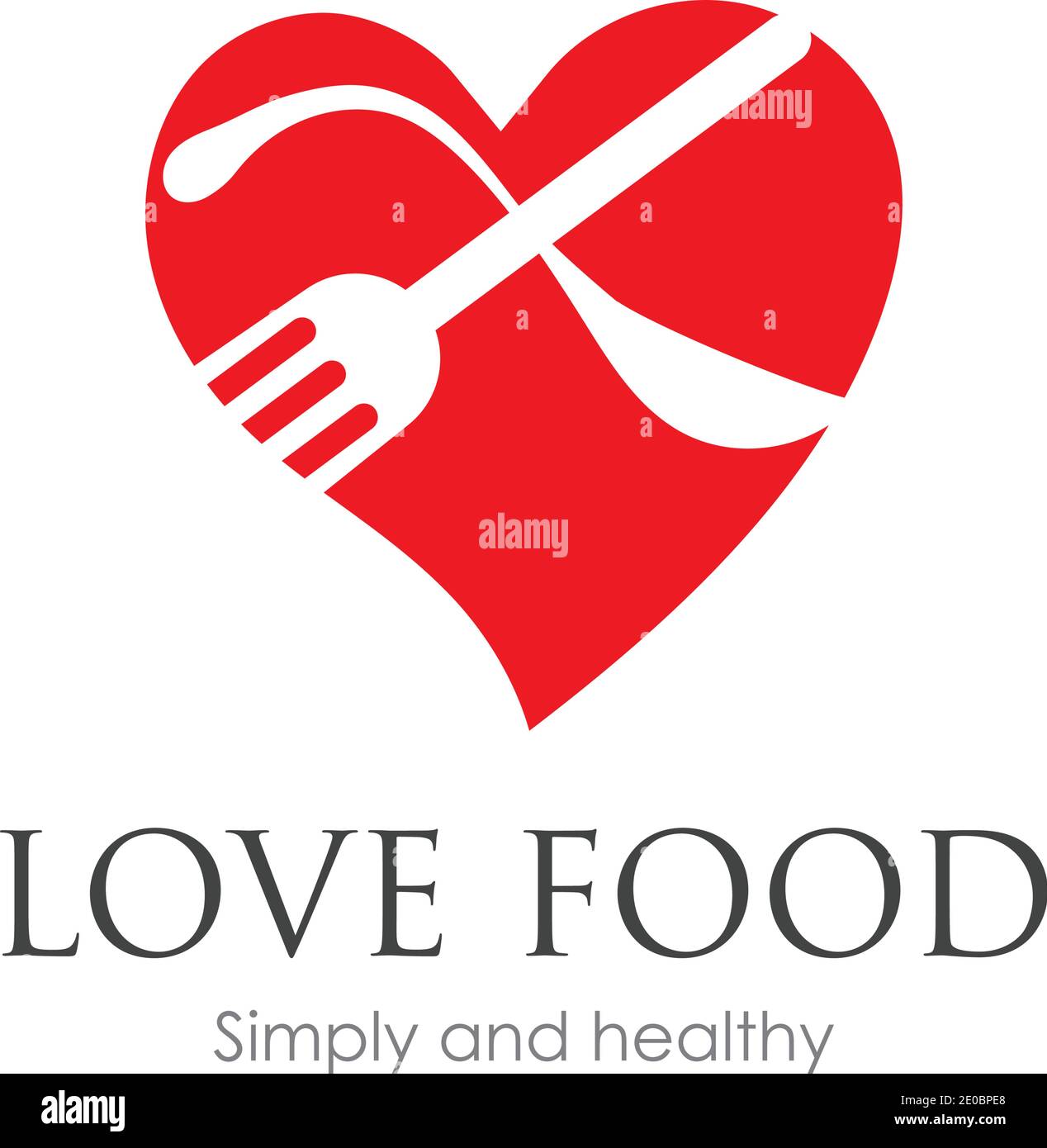 Love Food Logo vector illustration design Template Stock Vector
