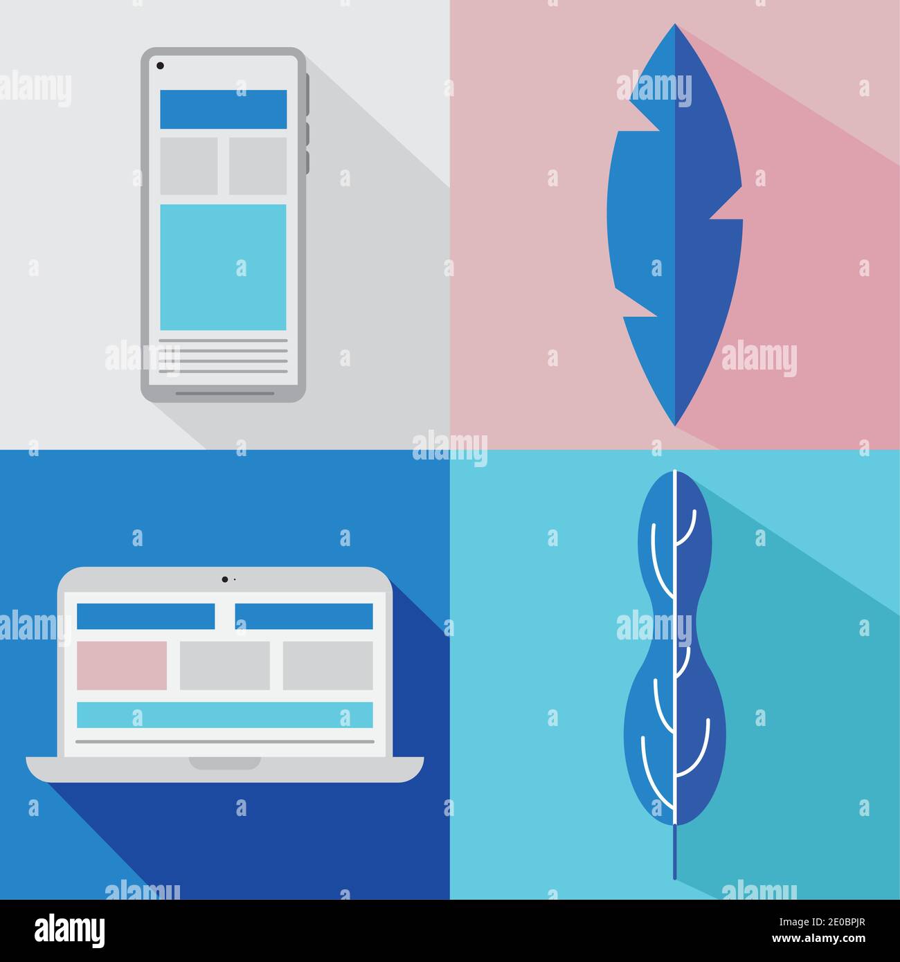 Web design icon group Technology internet and media theme Vector ...