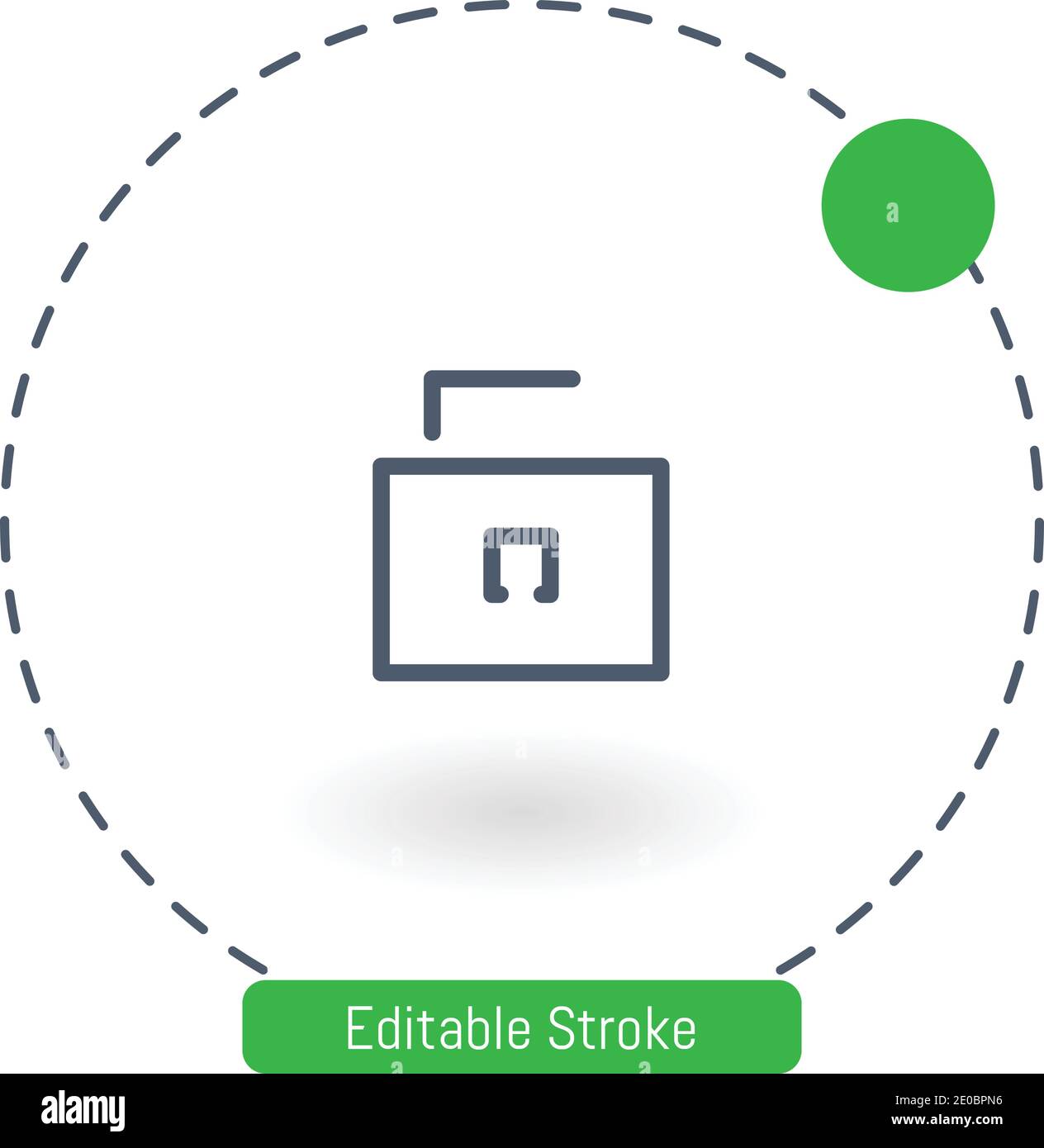 open small lock vector icon editable stroke outline icons for web and mobile Stock Vector