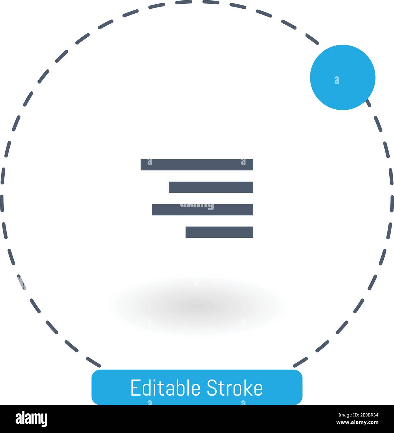right alignment vector icon editable stroke outline icons for web and mobile Stock Vector