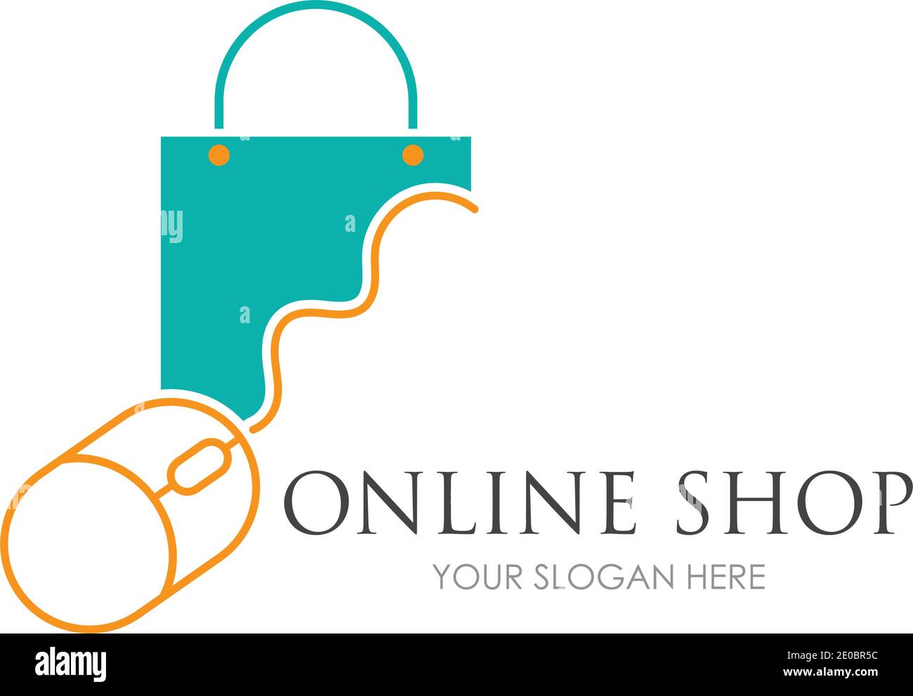 online shop logo vector icon illustration template design Stock Vector