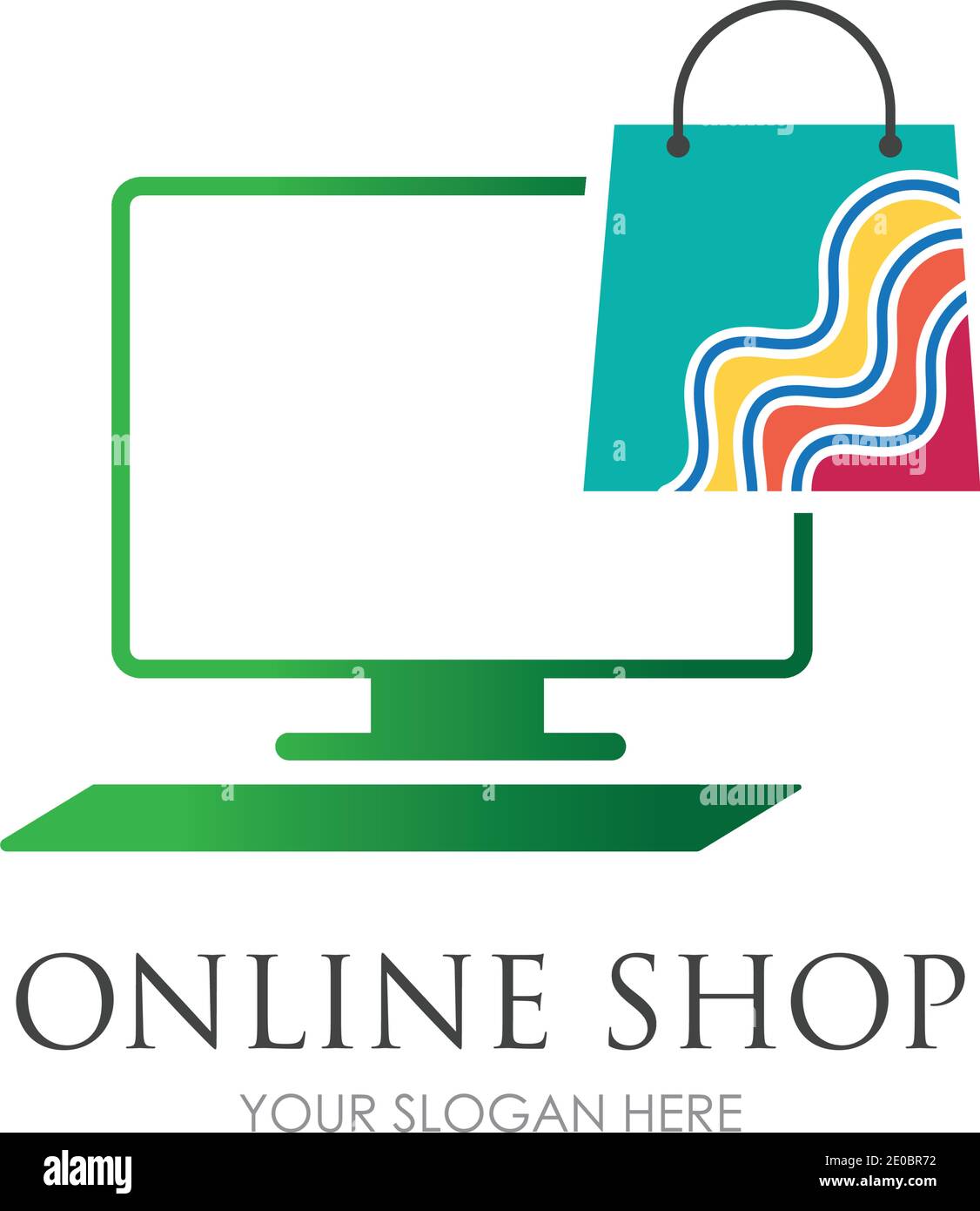 online shop logo vector icon illustration template design Stock Vector