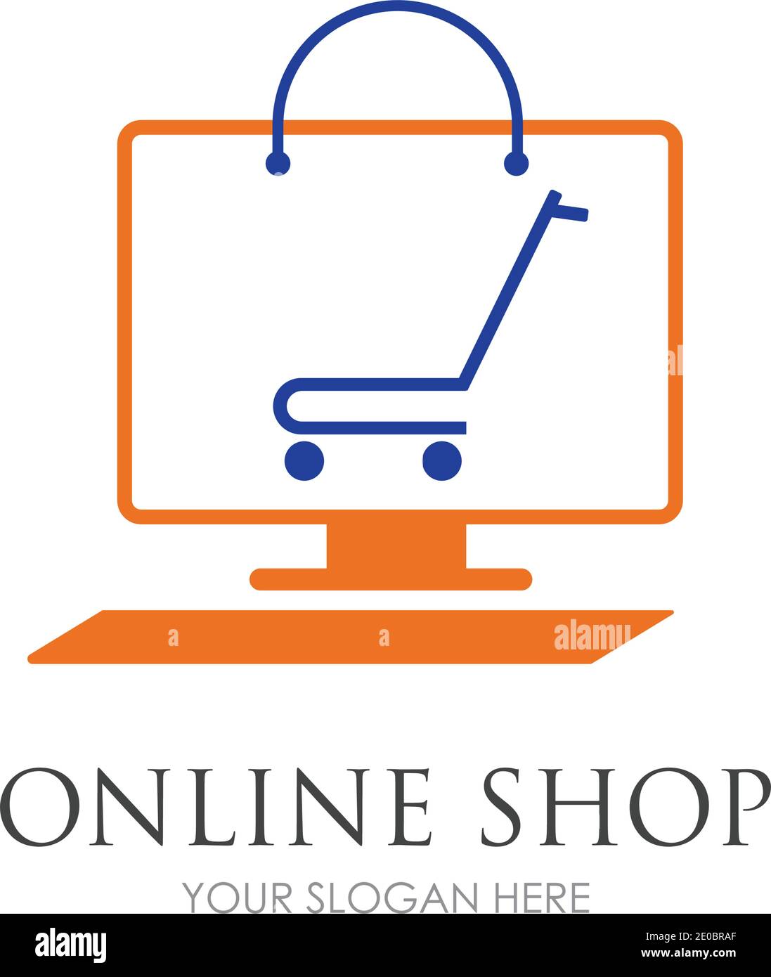 online shop logo vector icon illustration template design Stock Vector