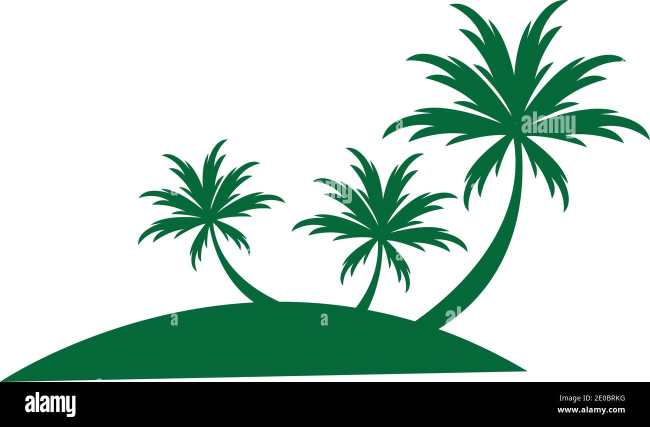 Palm tree summer logo template vector illustration Stock Vector
