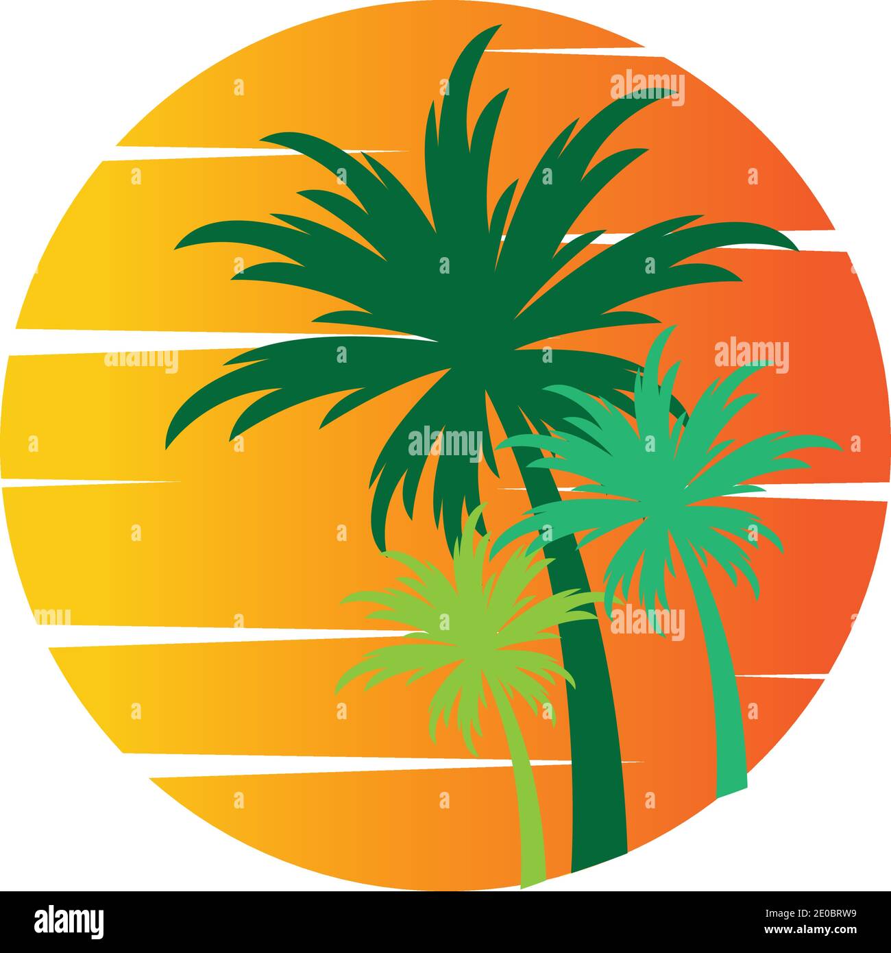 Palm tree summer logo template vector illustration Stock Vector