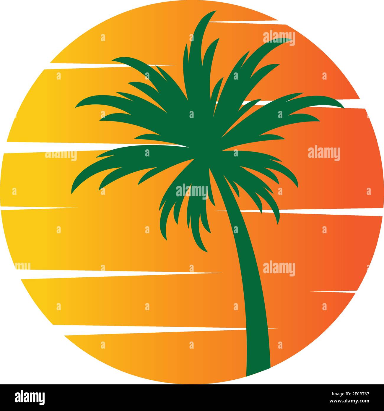 Palm tree summer logo template vector illustration Stock Vector