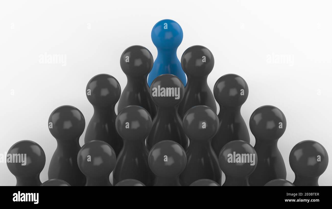 Leader Back 3D-Illustration - Back view leader in front of a group of employees ...