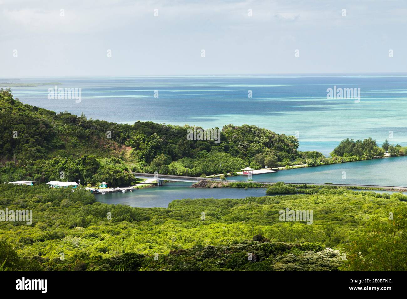 Scenic View of coral sea and reef, Ngaraard, Island of Babeldaob, Palau, Micronesia, Oceania Stock Photo