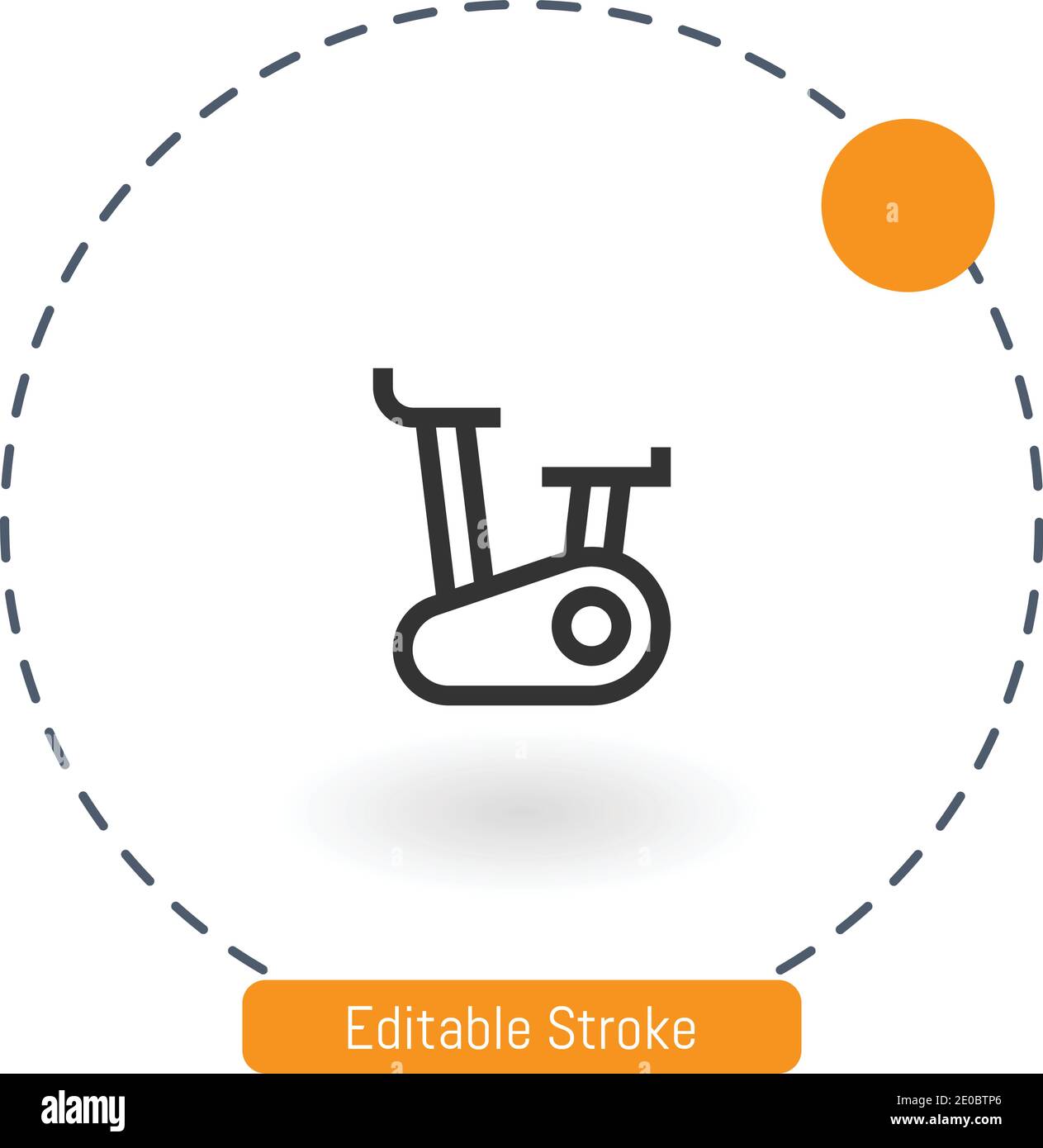 stationary bike vector icon editable stroke outline icons for web and mobile Stock Vector