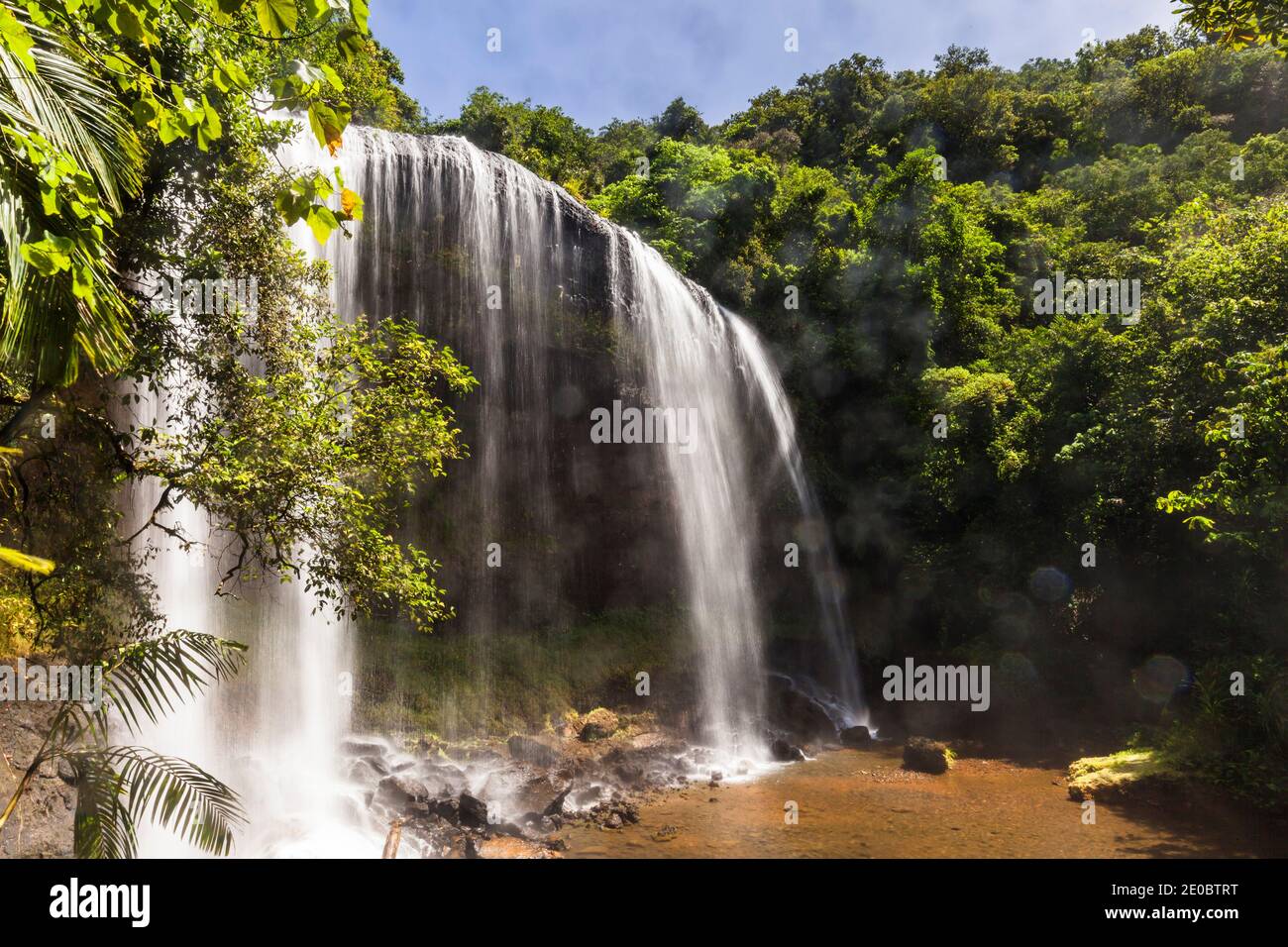 Ngardmau Waterfall in deep jngule of rain forest mountain, Ngardmau