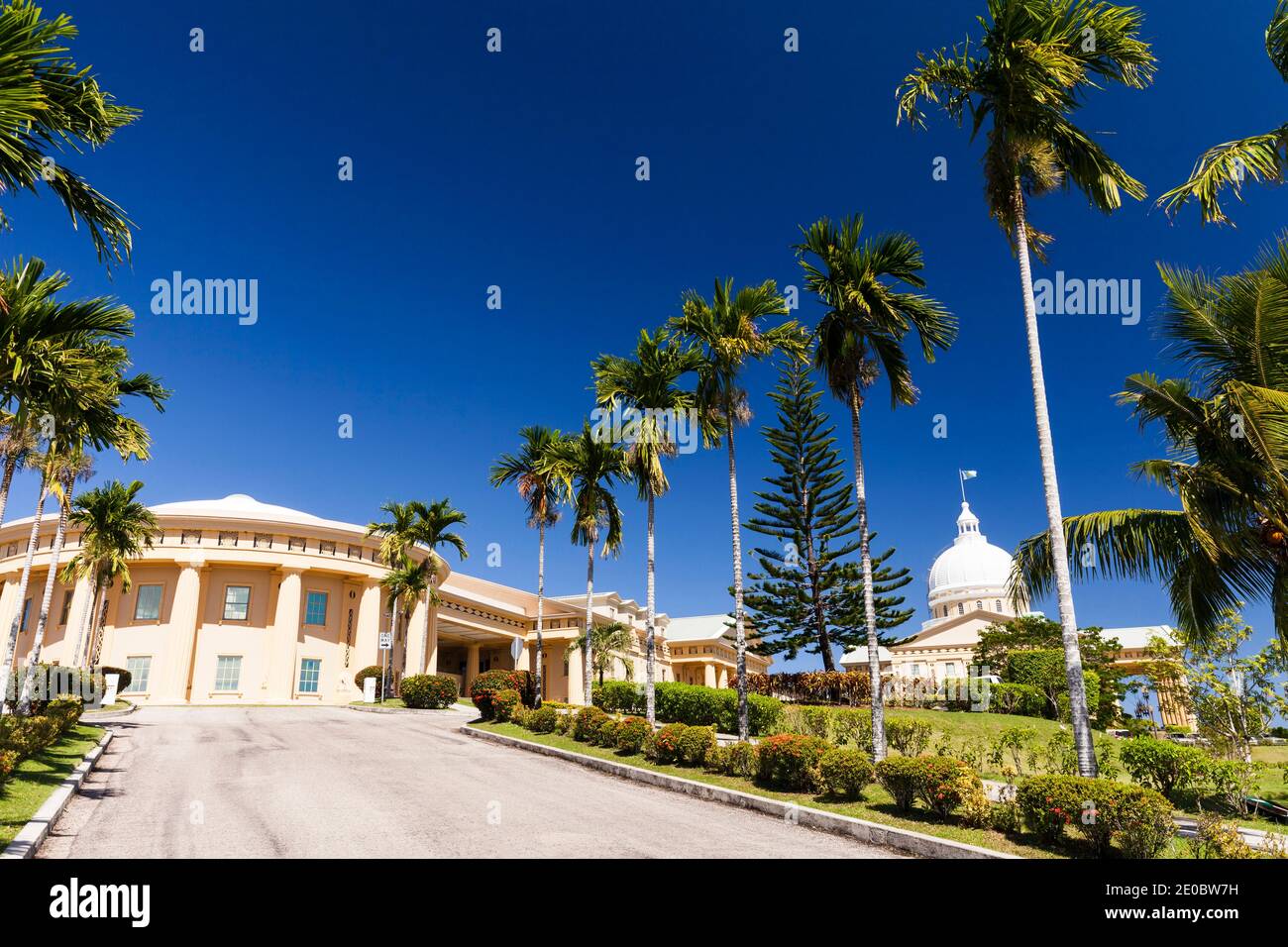 Main building of Palau National Capital, Ngerulmud, Melekeok, Island of Babeldaob, Palau, Micronesia, Oceania Stock Photo