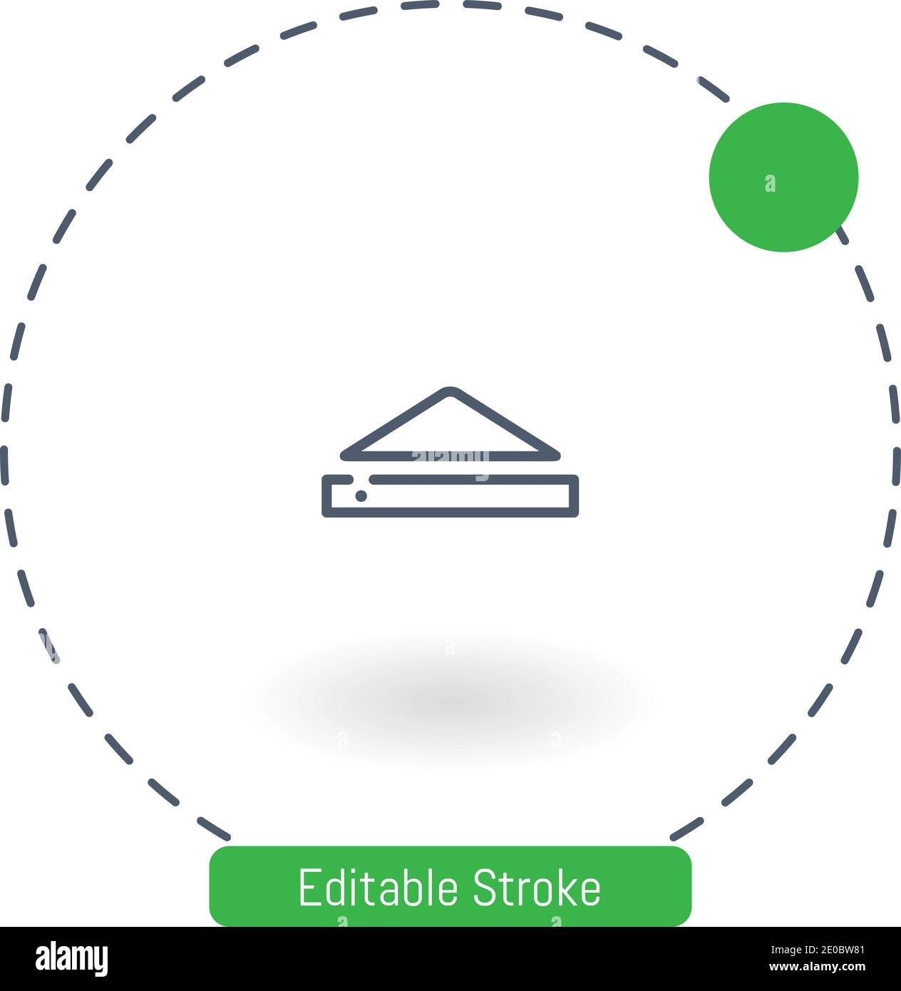 triangle and thin rectangle vector icon editable stroke outline icons for web and mobile Stock Vector
