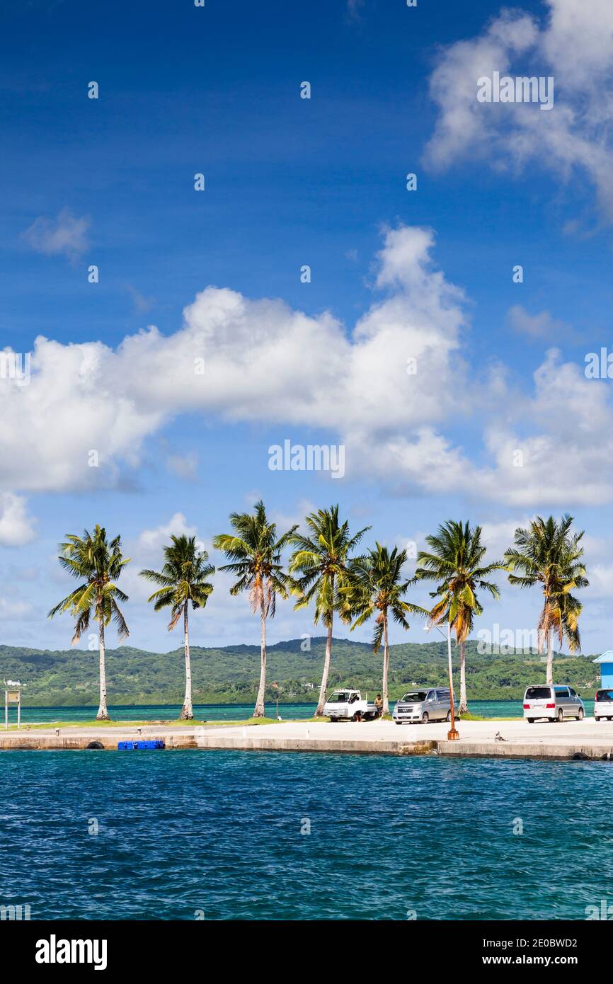 View of Koror harbor, from small northern peninsula, Island of Koror, Koror, Palau, Micronesia, Oceania Stock Photo