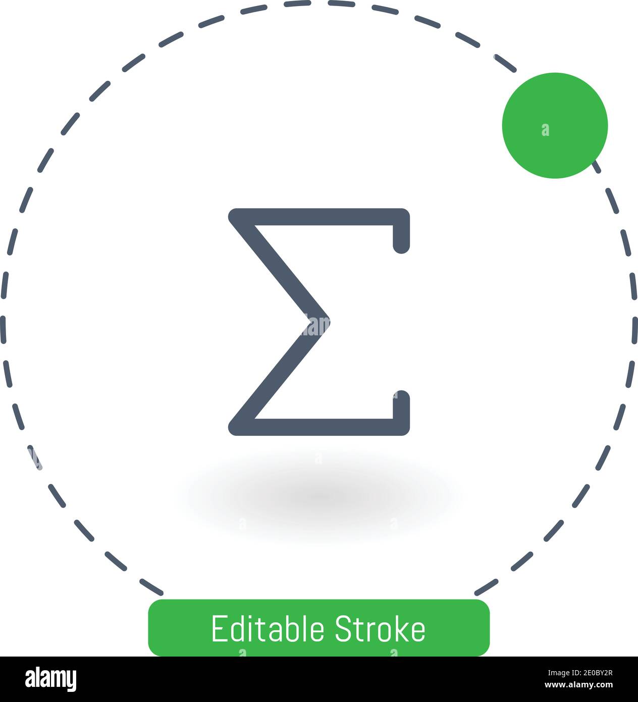 sigma vector icon editable stroke outline icons for web and mobile Stock Vector