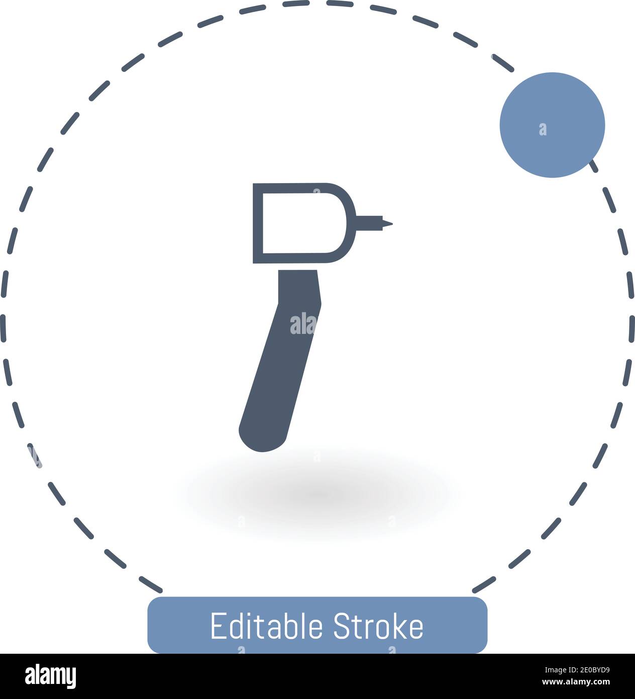 dentists drill tool vector icon editable stroke outline icons for web and mobile Stock Vector