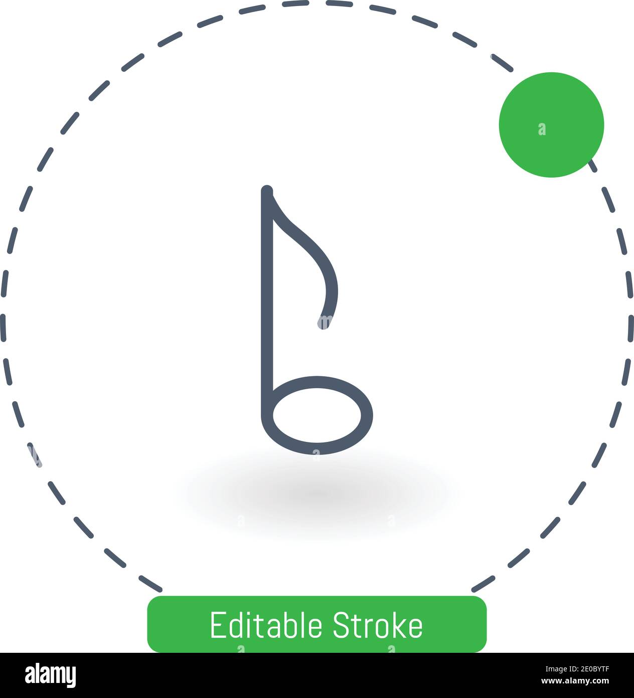 eighth note vector icon editable stroke outline icons for web and mobile Stock Vector