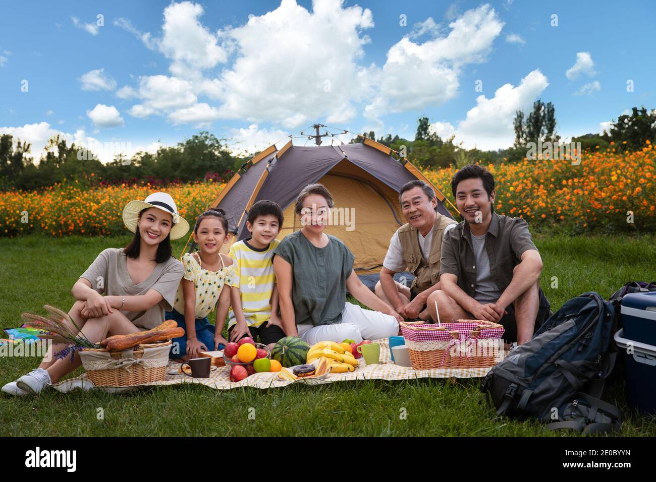 Asian family picnic fruit hi-res stock photography and images - Alamy