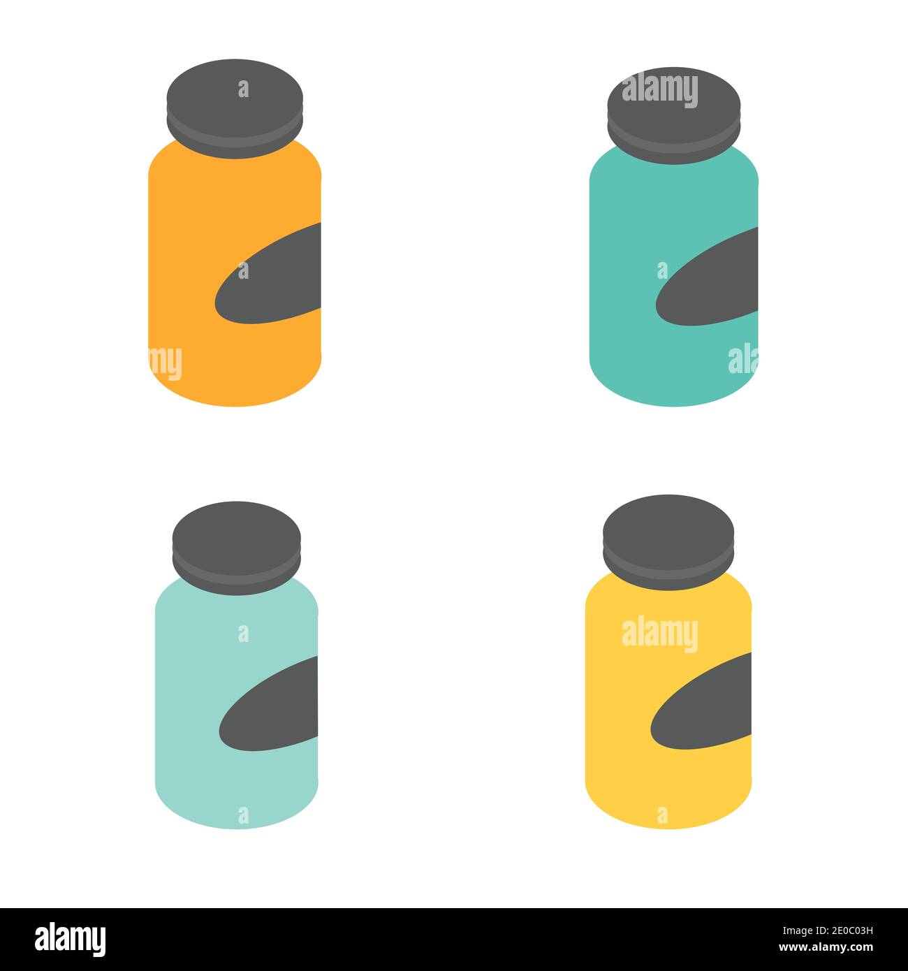 Plastic bottles set for medicine isometric vector illustration Stock Vector