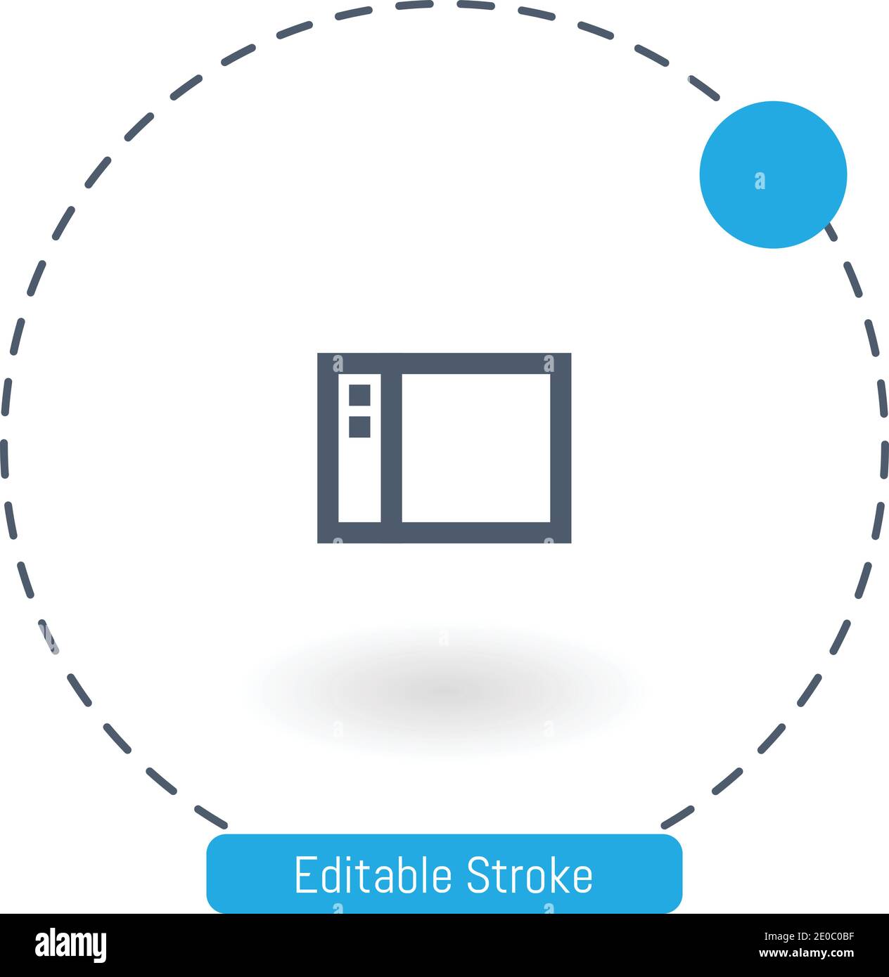 sidebar vector icon editable stroke outline icons for web and mobile Stock Vector