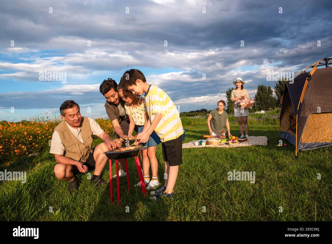 Asian indian family picnic hi-res stock photography and images - Alamy