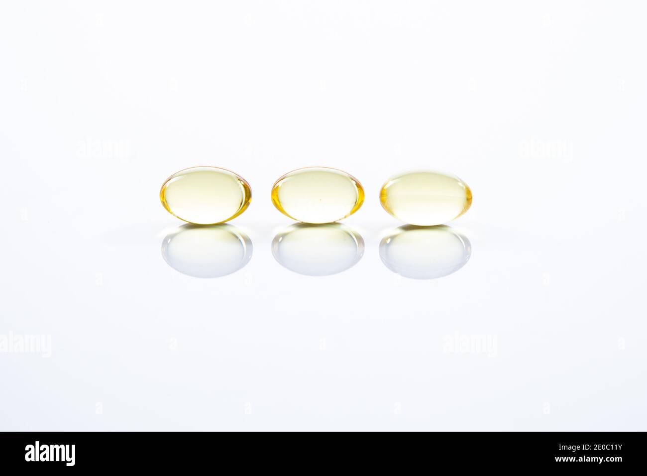 evening primrose oil capsules isolated Stock Photo