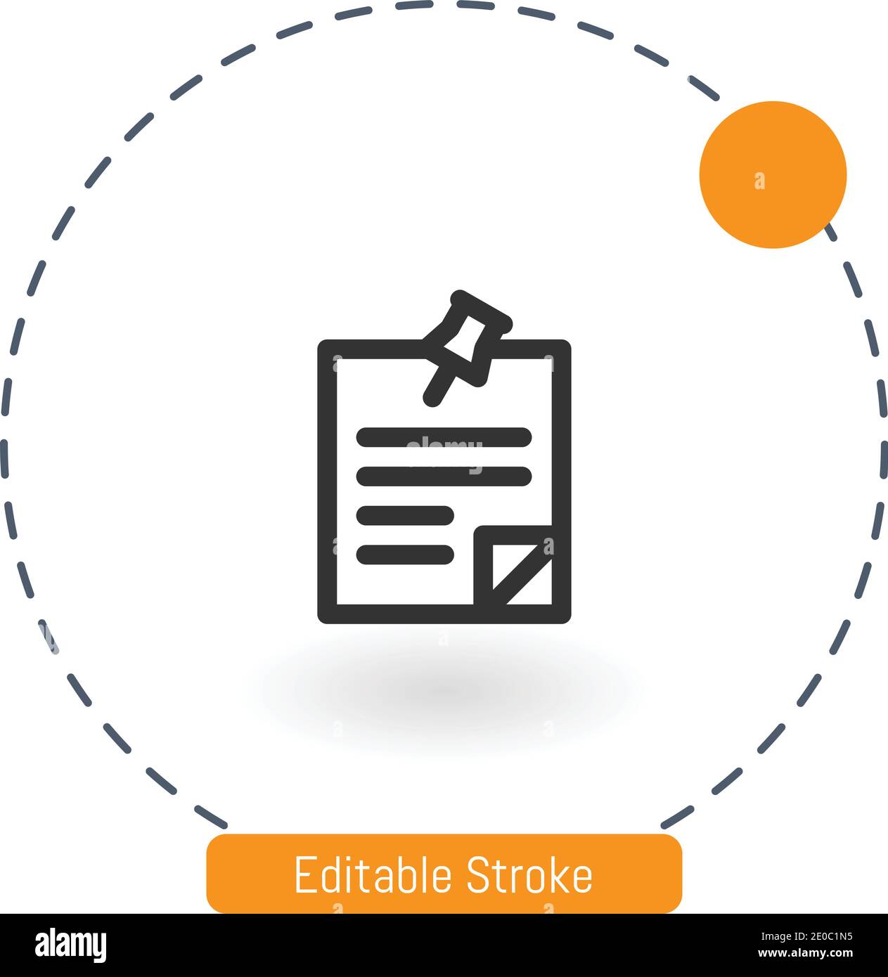 sticky notes vector icon editable stroke outline icons for web and mobile Stock Vector