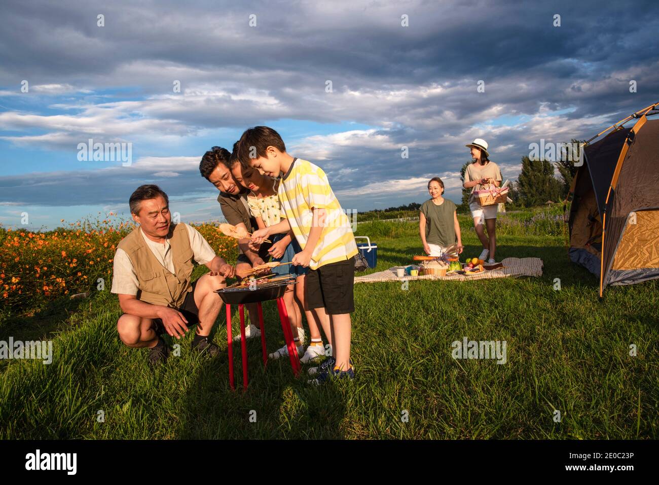Asian indian family picnic hi-res stock photography and images - Alamy