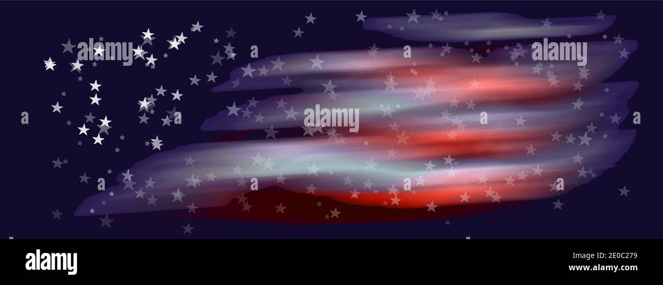 Abstract backgroun from spots of strips and stars like USA flag eps10 vector illustration. Stock Vector