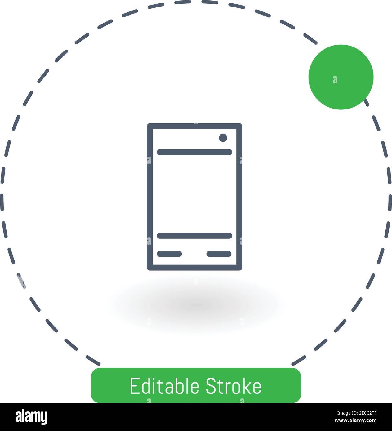 rectangle cellphone vector icon editable stroke outline icons for web and mobile Stock Vector