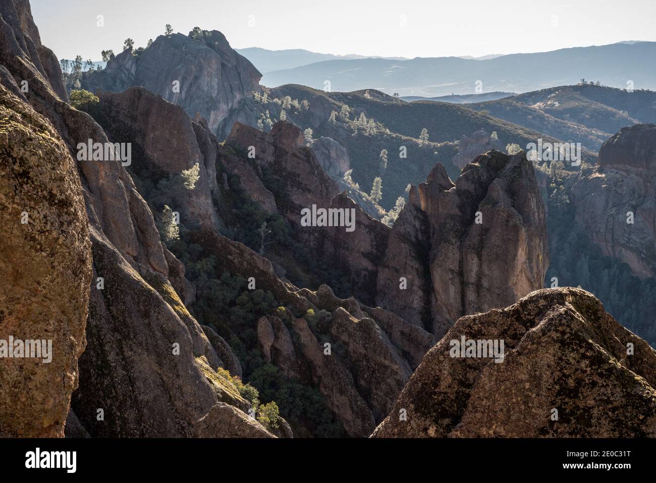 The unusual and distinctive landscape of Pinnacles National park in