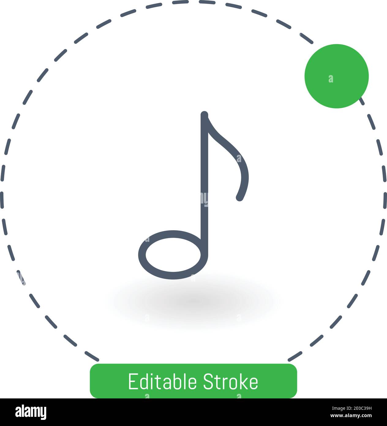 eighth note vector icon editable stroke outline icons for web and mobile Stock Vector