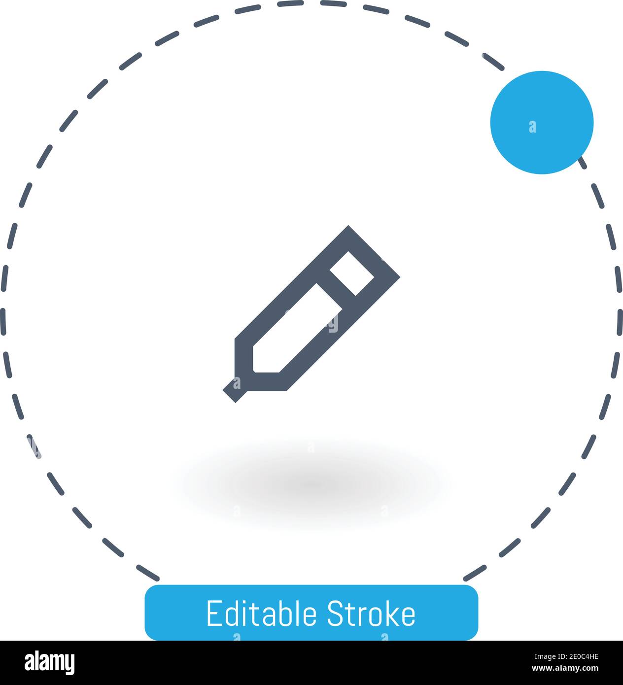 highlighter vector icon editable stroke outline icons for web and mobile Stock Vector