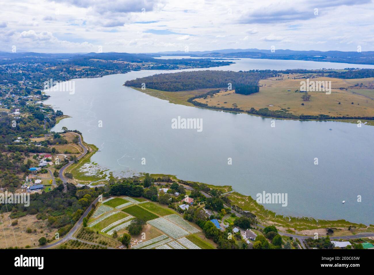 Aerial view of Tamar river in Tasmania, Australia Stock Photo Alamy