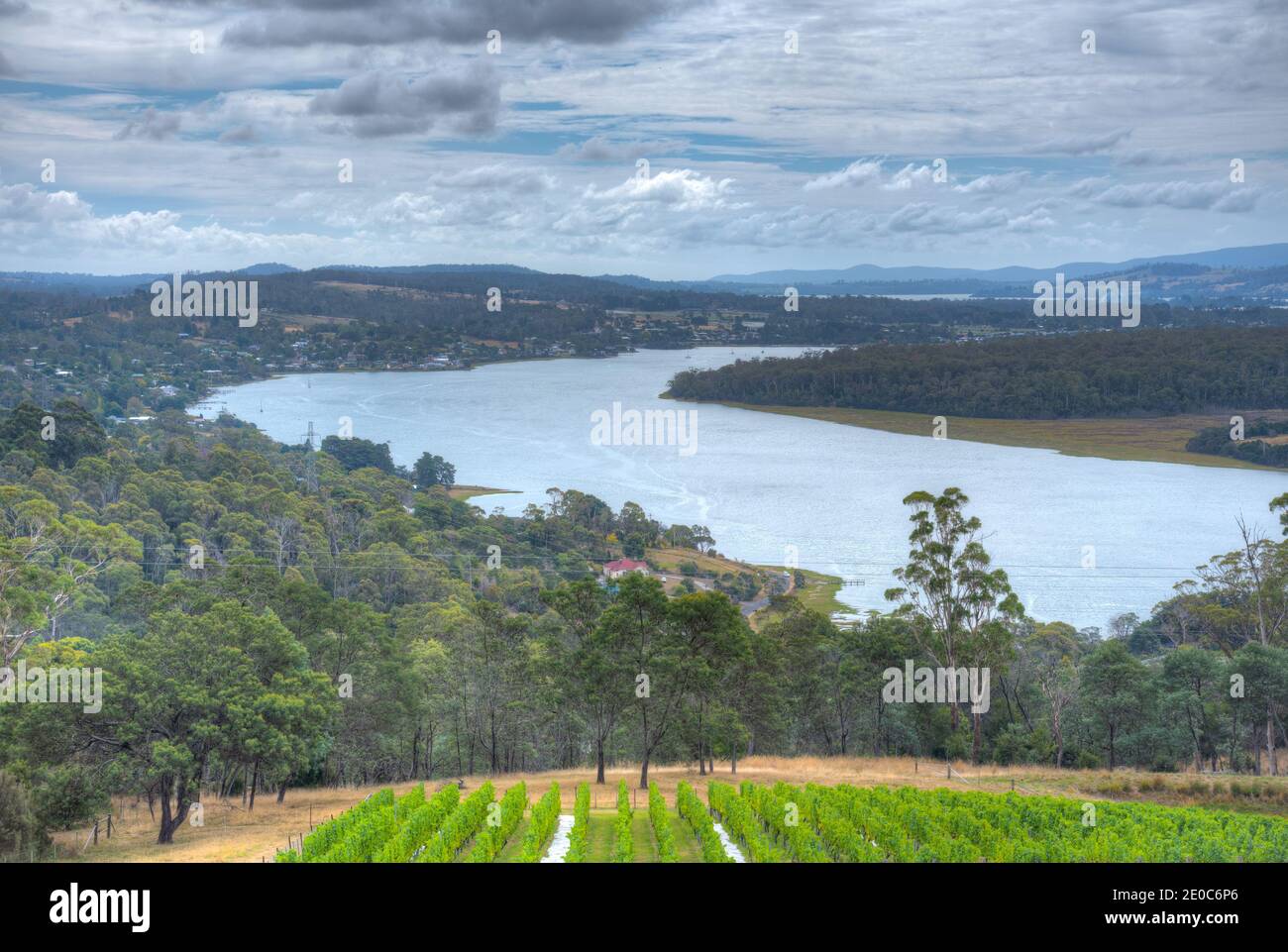 Valley of river Tamar in Tasmania, Australia Stock Photo Alamy