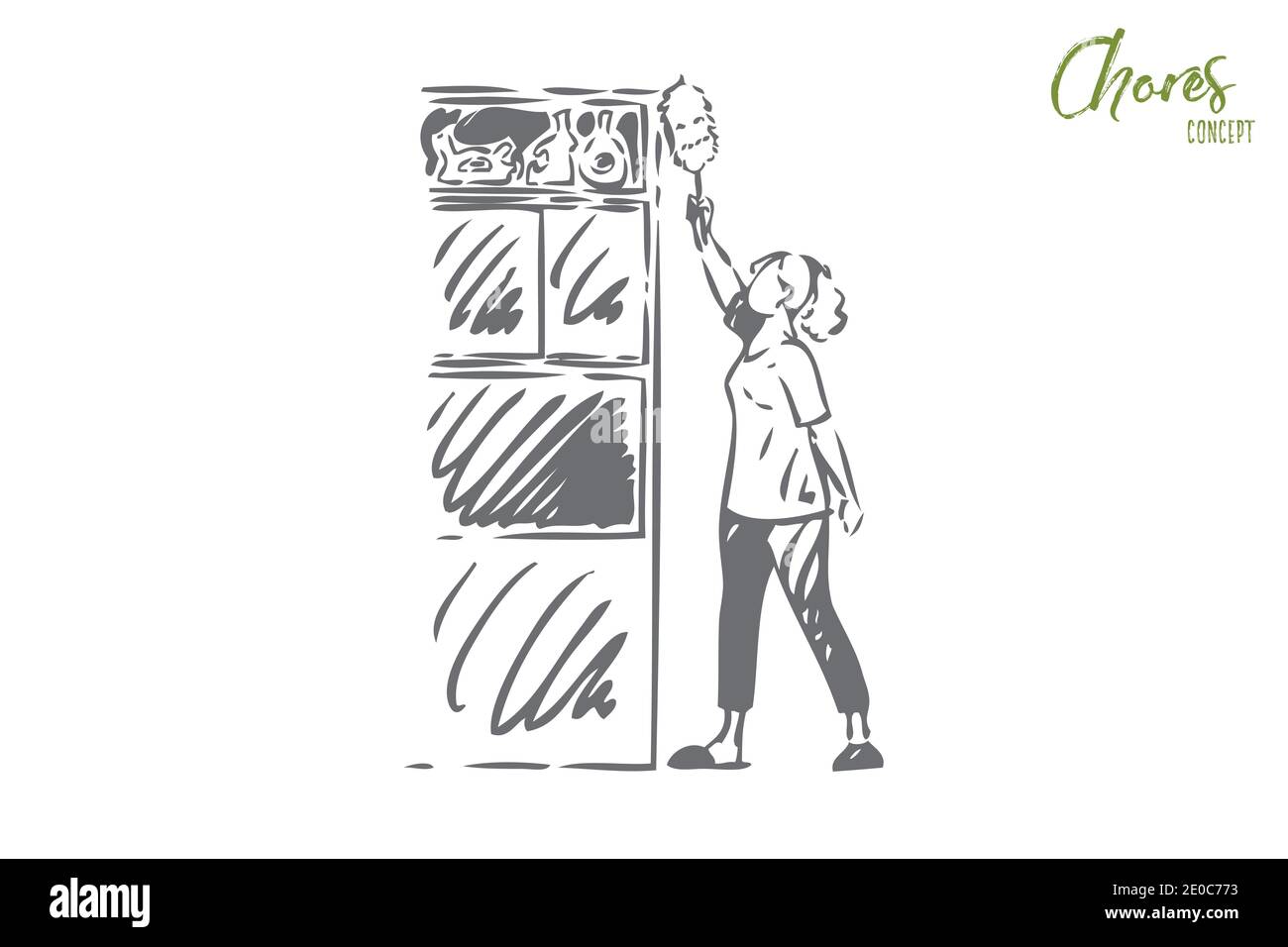 Wiping dust off furniture Stock Vector Images Alamy