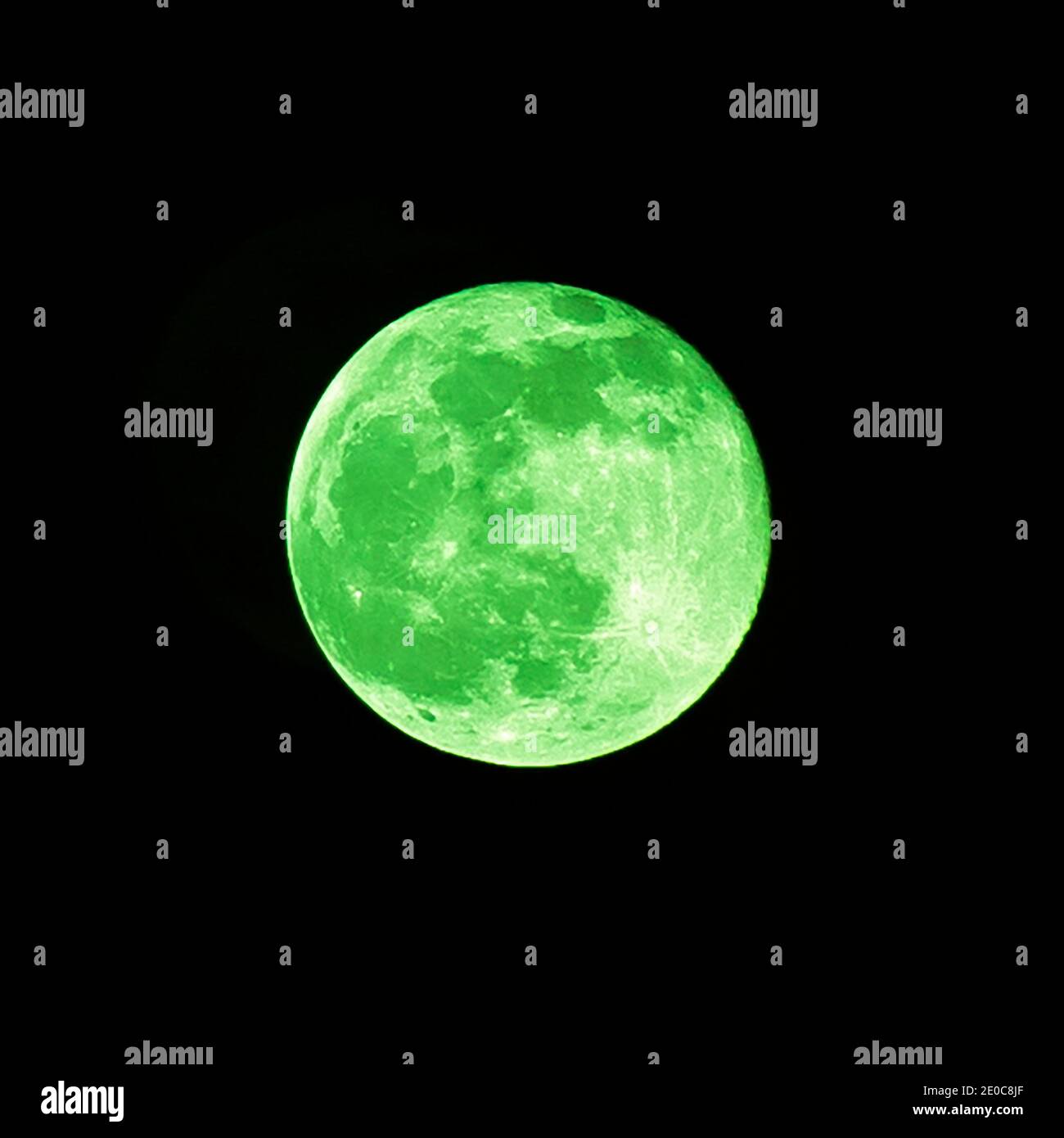 Green Full Moon Stock Photo