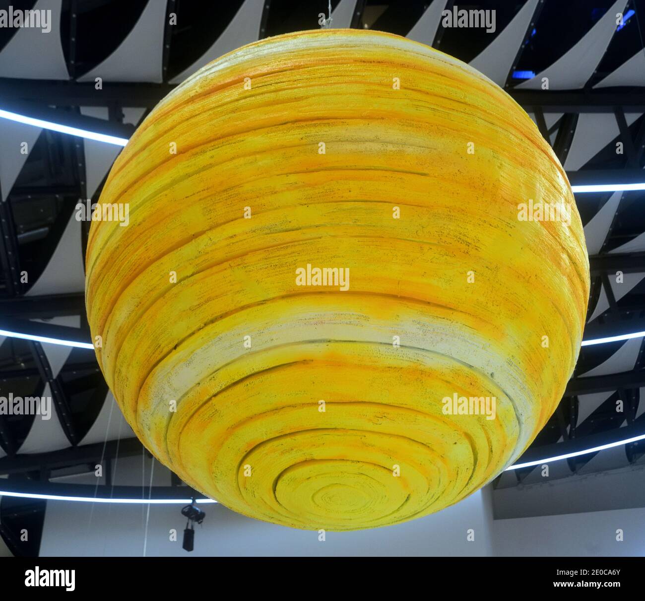 Model of Jupiter hanging indoor, Hong kong Stock Photo