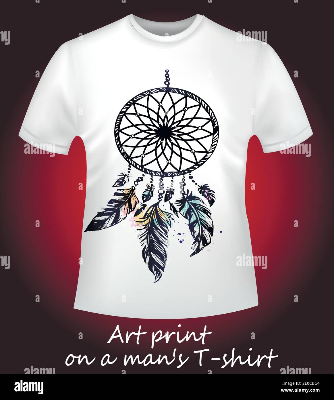 Beautiful T-shirt dream catcher - stylish print on a white T-shirt