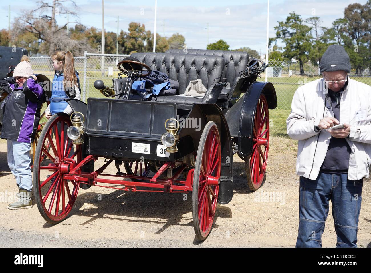 Vintage car rally in Maryborough, Australia. Close up detail and full
