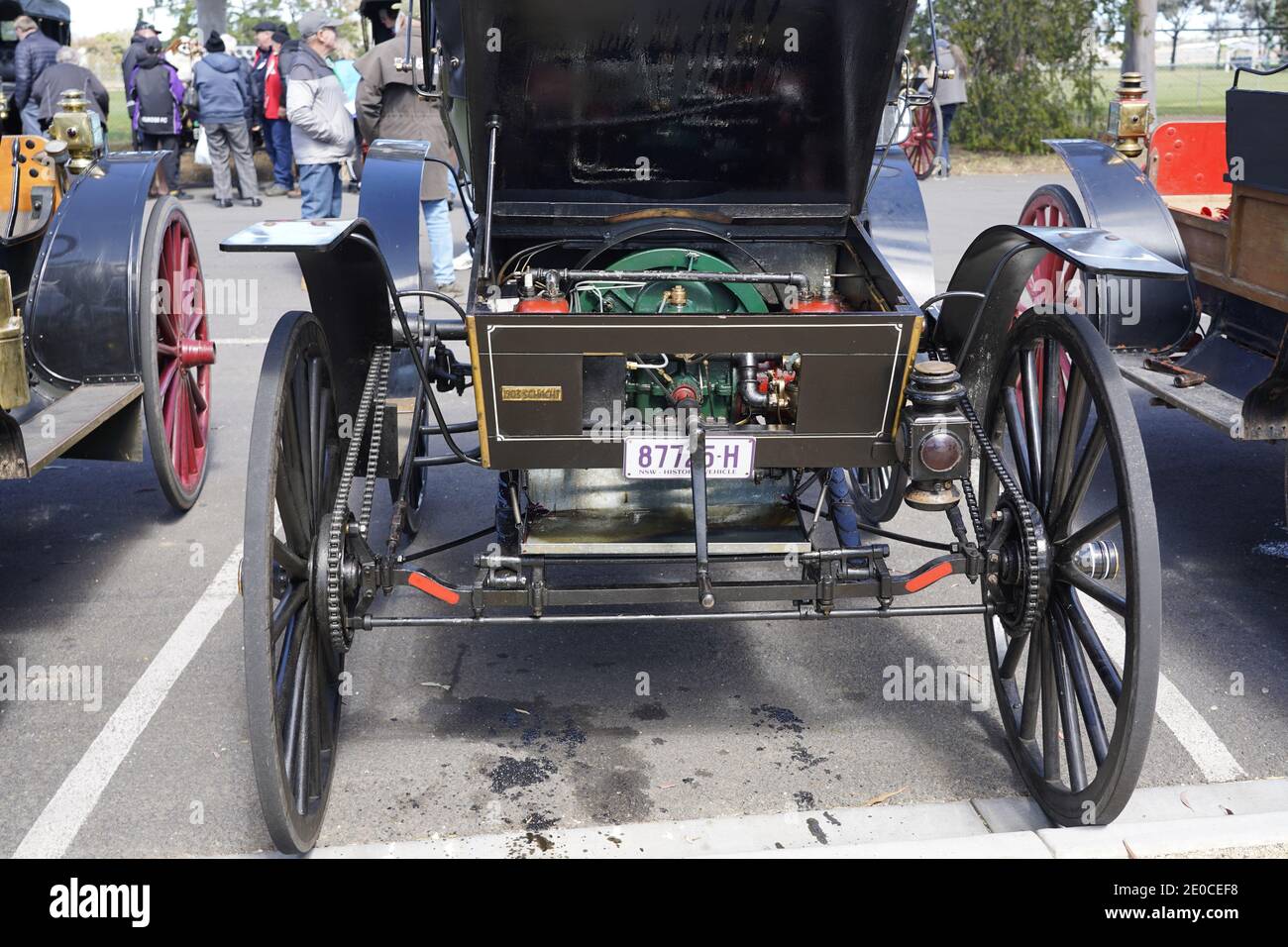 Vintage car rally in Maryborough, Australia. Close up detail and full