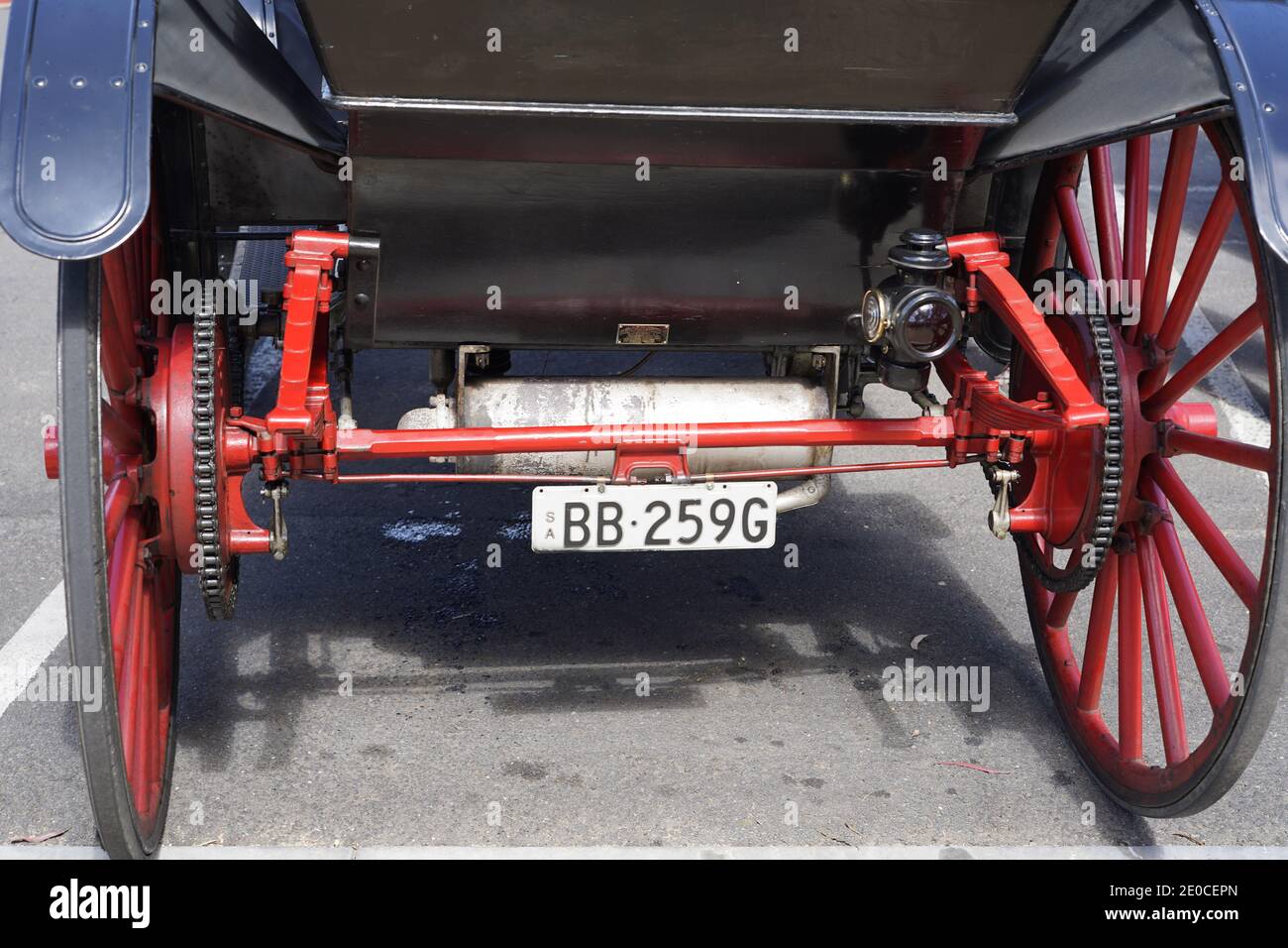 Vintage car rally in Maryborough, Australia. Close up detail and full