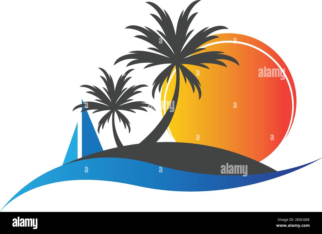 summer logo symbol  illustration design template - vector Stock Vector