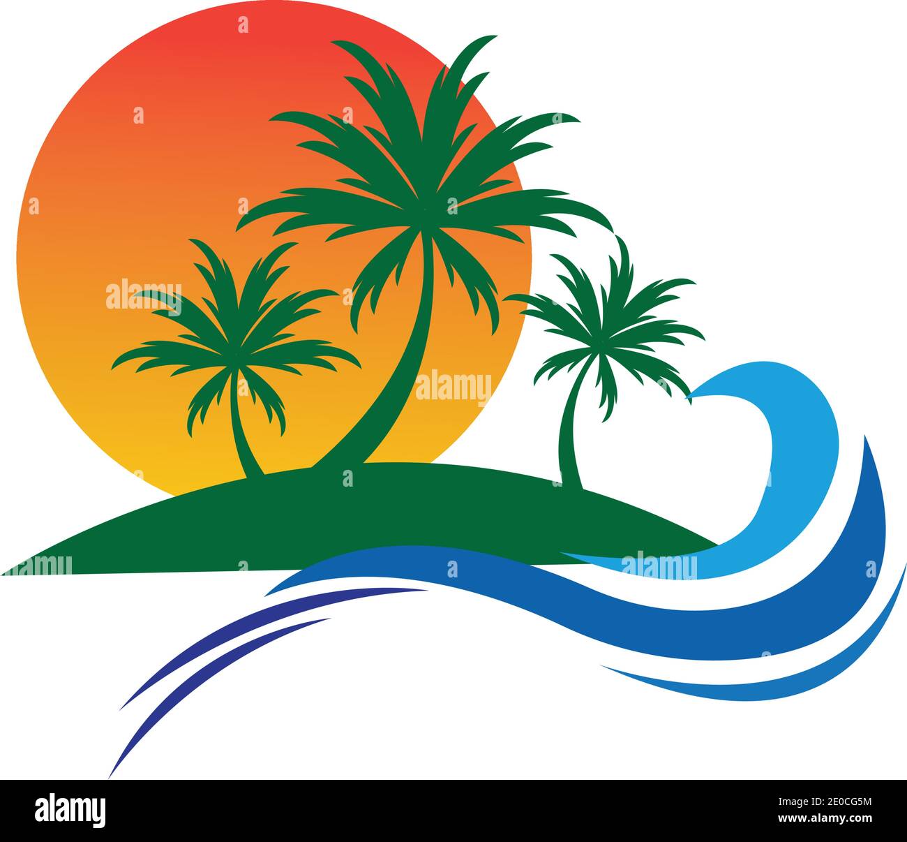 summer logo symbol illustration design template - vector Stock Vector