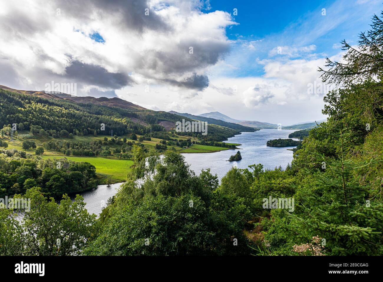 Queens View over Loch Tummel, Perthshire, Highlands, Scotland, United Kingdom, Europe Stock Photo