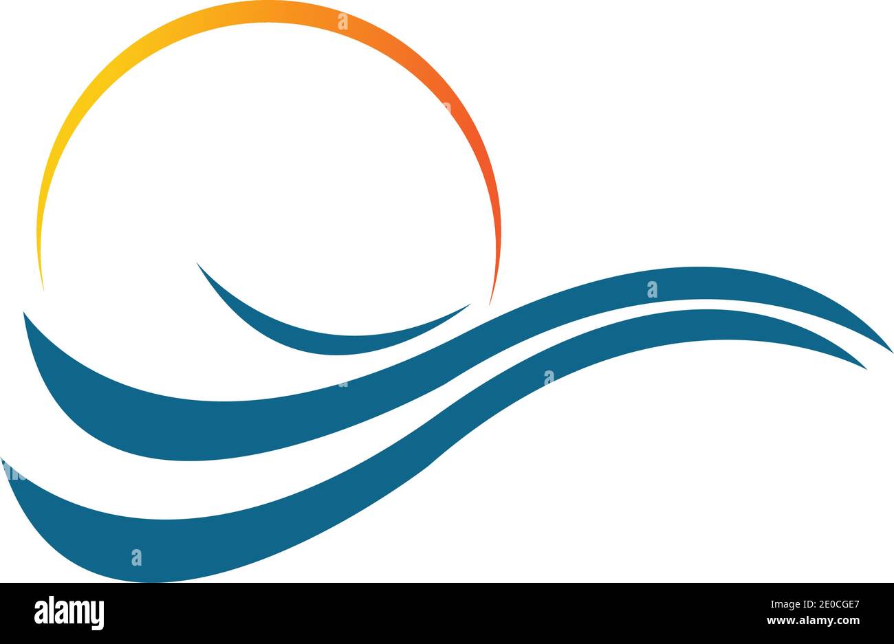 sea Water wave and sun icon vector illustration design logo - Vector ...